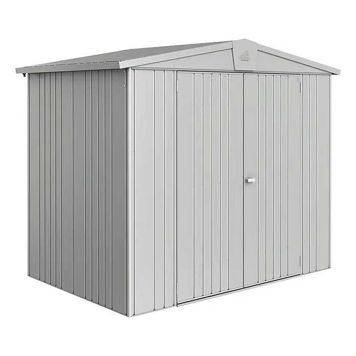 Biohort Gerätehaus Europa - 244 x 156 cm, Stahl, Silber Metallic - Linke Seitenansicht