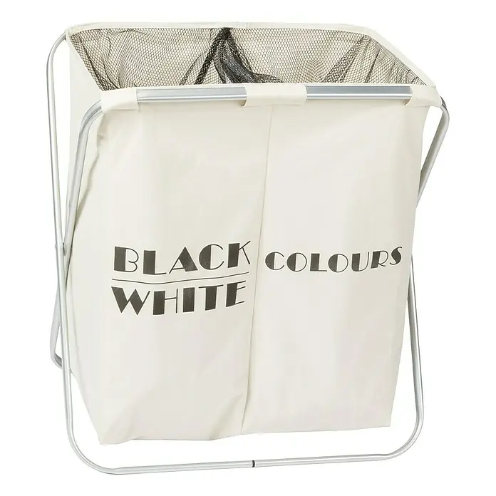 Venus Cesta de ropa Lavanderia - 32 x 50 x 56 cm, Beige, Con 2 compartimentos