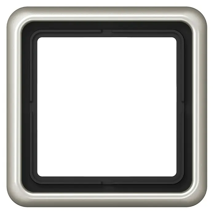 Jung CD 500 Abdeckrahmen - Platin, 1-fach, Aluminium, Unterputz - Vorderansicht