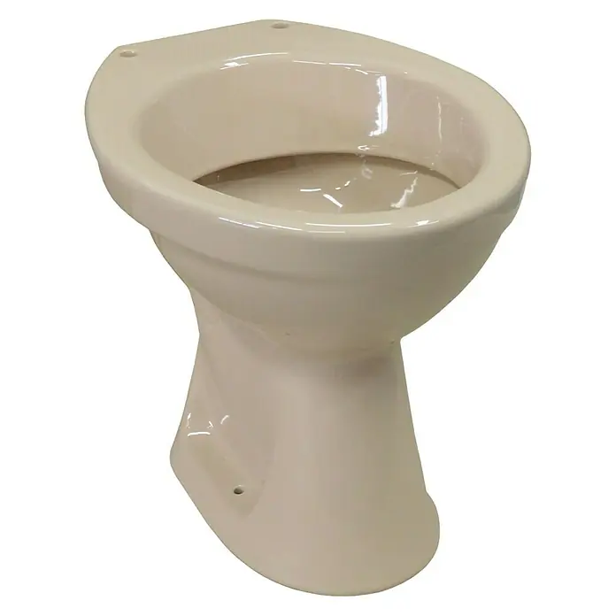 Sanicomfort Stand-WC - Mit Spülrand, Ohne Spezialglasur, Spülform: Tief, WC Abgang: Waagerecht, Beige - Vorderansicht