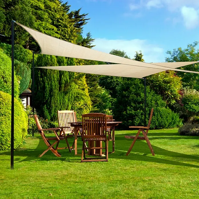 Sunfun Sonnensegel - Sand, Dreieckig, L x B: 360 x 360 cm - Anwendungsbeispiel
