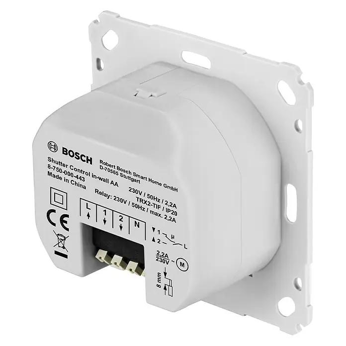 Bosch Smart Home Rollladensteuerung - Reichweite Funk: 220 m (Freifeld), 500 W, Unterputz - Rechte Seitenansicht