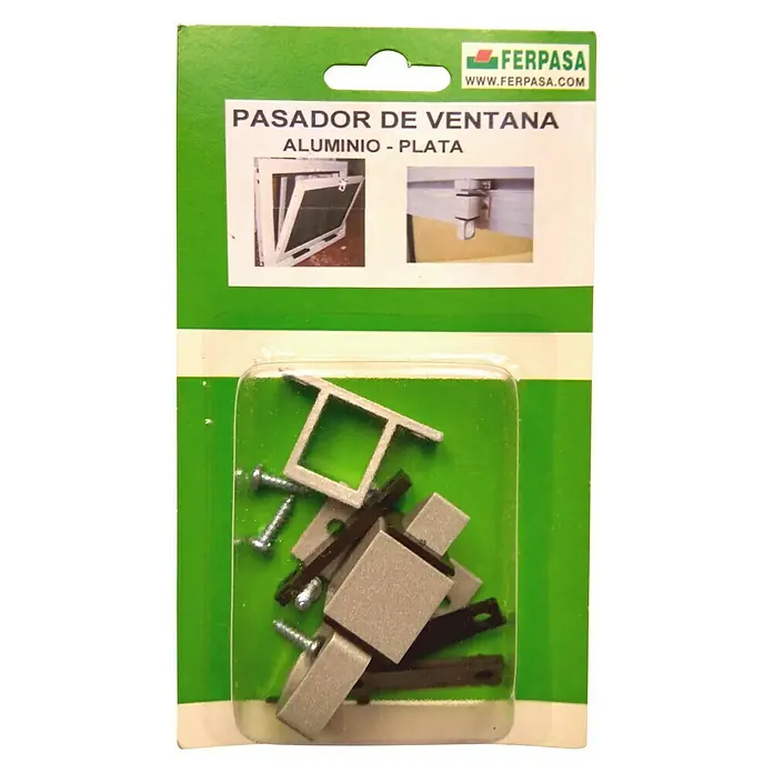 Cierre de seguridad para ventanas - 5,5 x 4 x 2,5 cm, Plateado