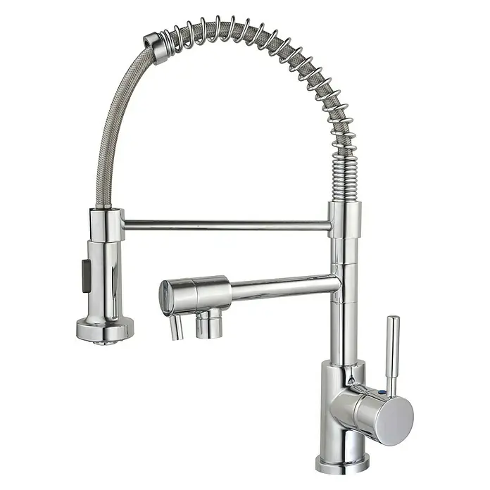 Rousseau Grifo de cocina Mini Stoli - Cromo, Brillante, Muelle espiral