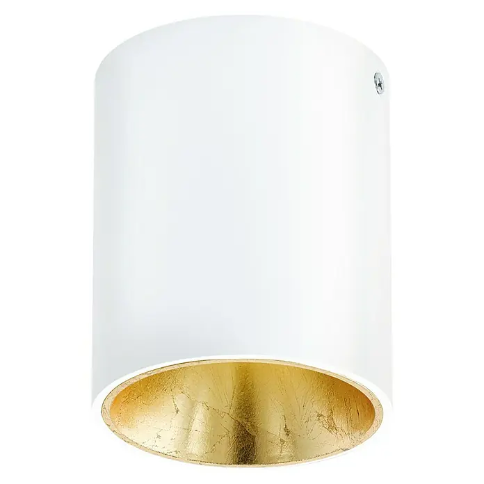 Eglo Plafón LED redondo Polasso - 3,3 W, Ø x Al: 100 mm x 120 cm, Blanco/Dorado, Blanco cálido