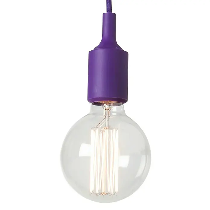 Sulion Lámpara colgante Silikon - 60 W, L x An x Al: 10 x 10 x 125 cm, Lila, E27
