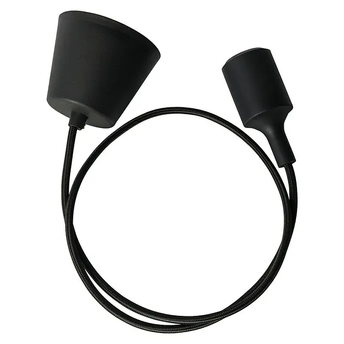 Sulion Lámpara colgante Silikon - 60 W, L x An x Al: 10 x 10 x 125 cm, Negro, E27