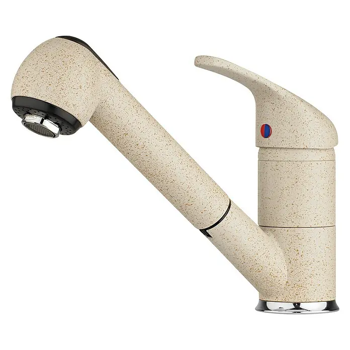 Pyramis Spültischarmatur Festivo - Beige, Matt, Geschirrbrause herausziehbar - Vorderansicht