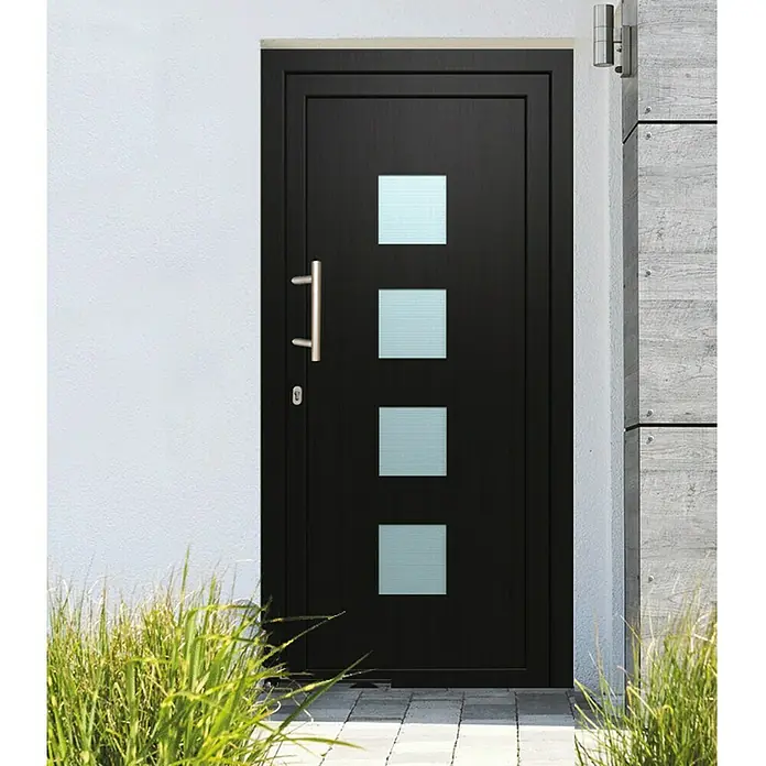 Solid Elements Kunststoffhaustür KF-103 - 110 x 210 cm, DIN Anschlag: Links, Anthrazit/Weiß - Stimmungsaufnahme