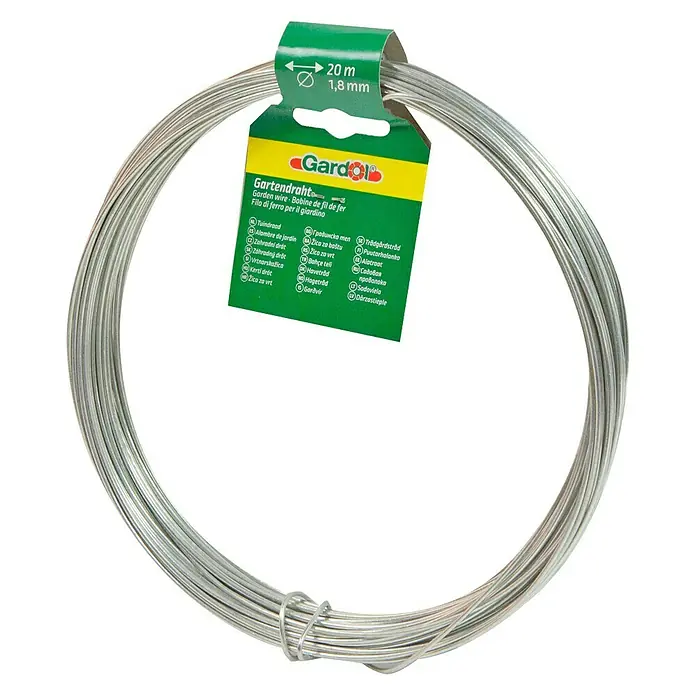 Gardol Žica za vrt - 1,8 mm x 20 m, Pocinčano - Pogled s lijeve strane
