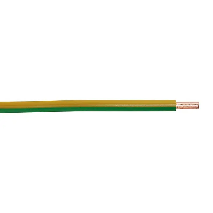 Električni kabel - H07V-U, 10 m, Zeleno-žute boje - Pogled sprijeda