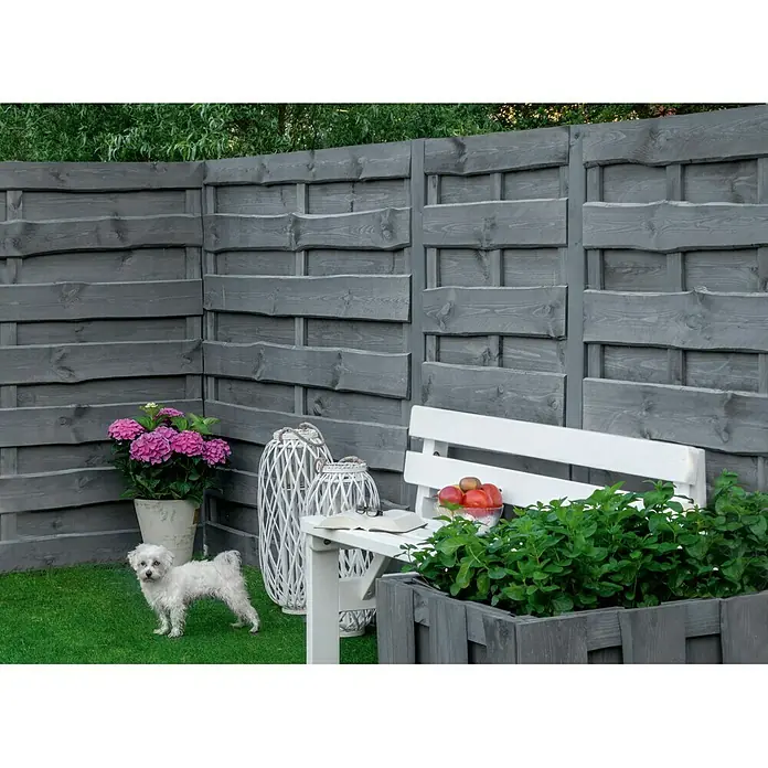 Vrtna drvena ograda - 90 x 180 x 90 cm, Sive boje