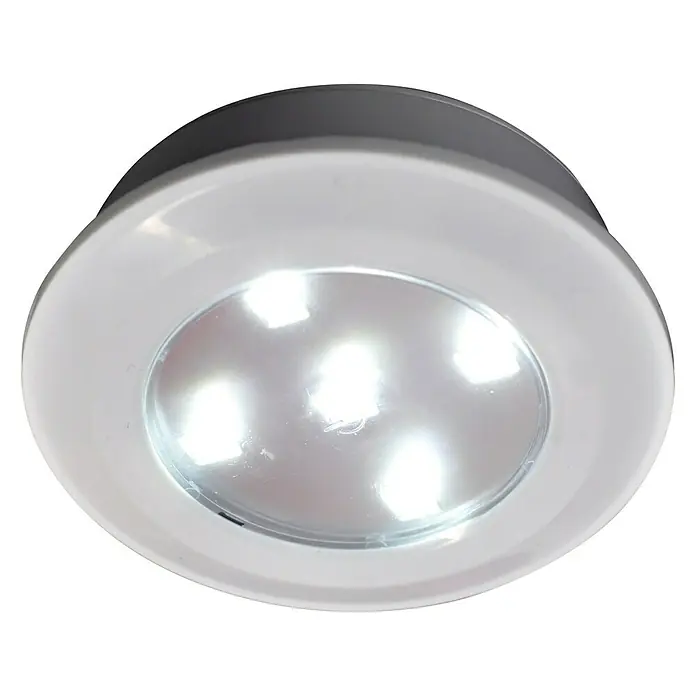 Voltomat Luz a pilas Smart-Push-Light - Número de puntos de luz: 5 ud., Blanco, Plateado, 3 ud. - Vista ascendente