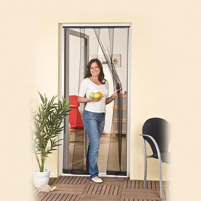 Easy Life Mrežasta zavjesa protiv insekata - Š x V: 100 x 220 cm, Boja tkanine: Antracit, Pričvršćivanje stezanjem, Materijal tkanine: Poliester - Proizvod u upotrebi
