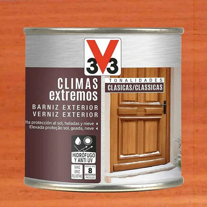 V33 Barniz para madera exterior Climas Extremos - Sapelly, Brillante, 250 ml