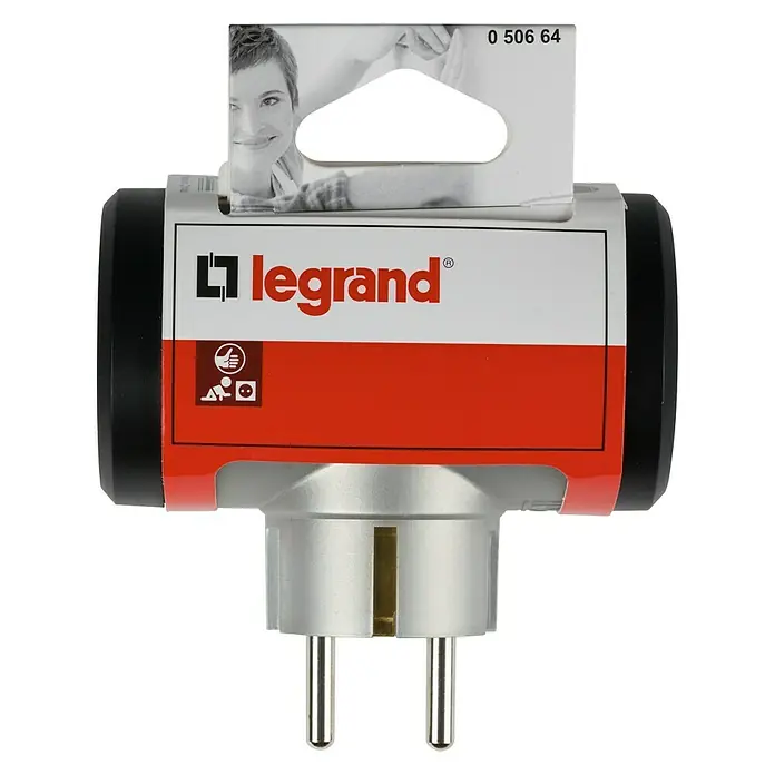 Legrand Ladrón triple - 16 A, Aluminio, Negro