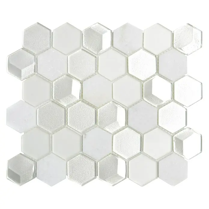 Mosaikfliese Hexagon HXN 11 - 26 x 30 cm, Weiß, Matt - Ansicht von oben