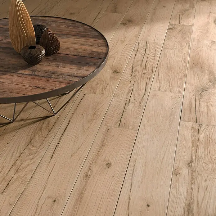 Pavimento porcelánico Genuine Mist - 23,3 x 120 cm, Natural