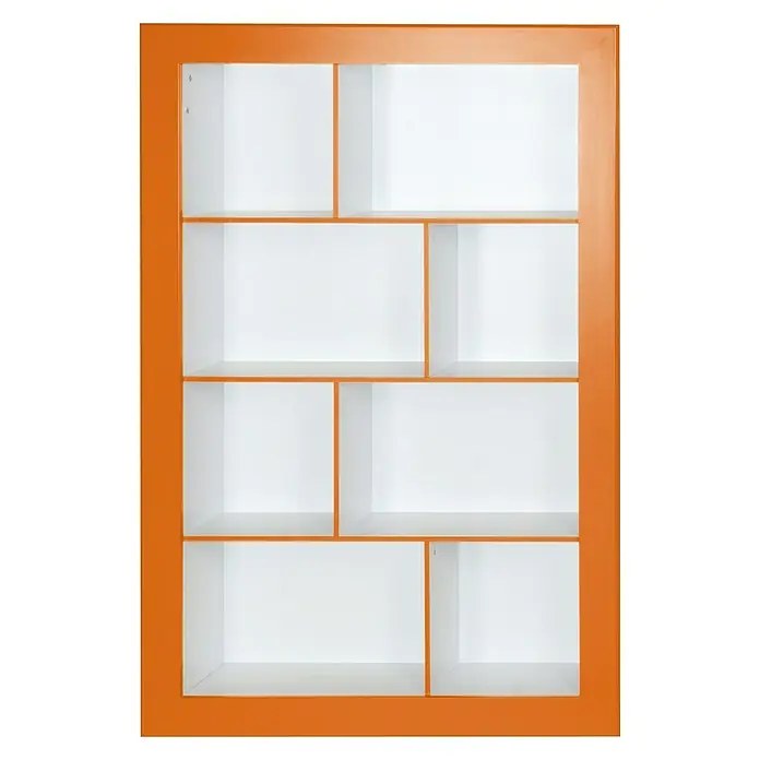 Phönix Regal Frame - L x B x H: 31,5 x 108,8 x 158,8 cm, Weiß/Orange, Traglast: 5 kg/Boden - Linke Seitenansicht