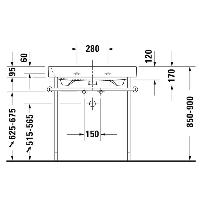 Duravit Happy D.2 Waschtisch - 80 x 50,5 cm, Mit schmutzabweisender Glasur, Hahnloch: Mitte, Mit Überlauf, Weiß, Ungeschliffen