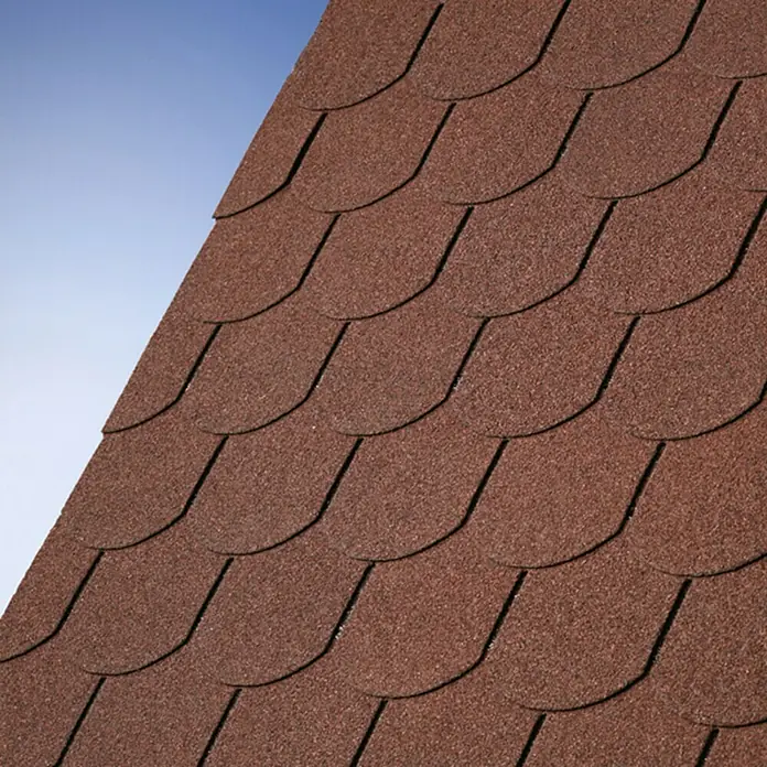 Karibu Biberschindel - 3 m², Rot - Detailaufnahme