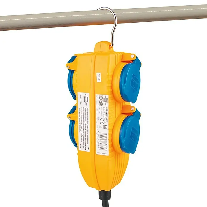 Brennenstuhl Baustellenkabel - Anzahl Steckdosen Schuko: 4 Stk., 5 m, Leistung: 3.680 W