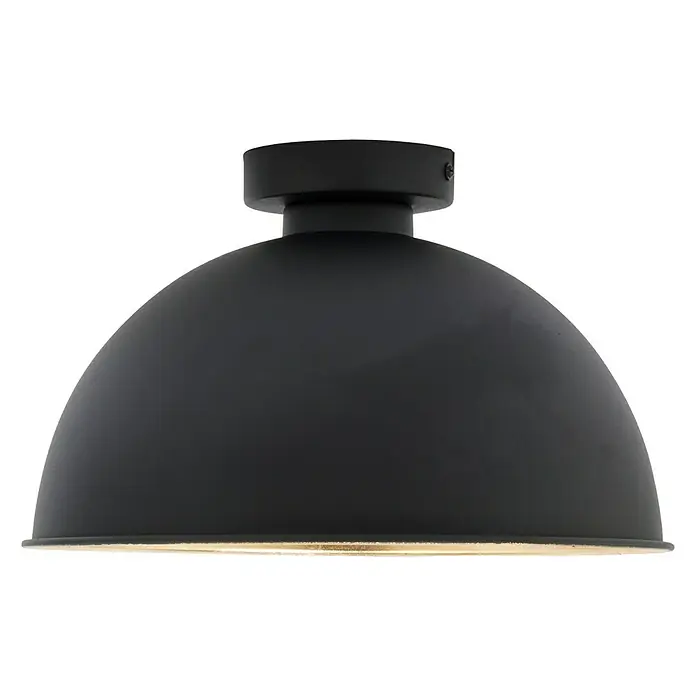 Reality Leuchten Deckenleuchte rund Jimmy - 60 W, Ø x H: 310 mm x 19 cm, Schwarz, E27