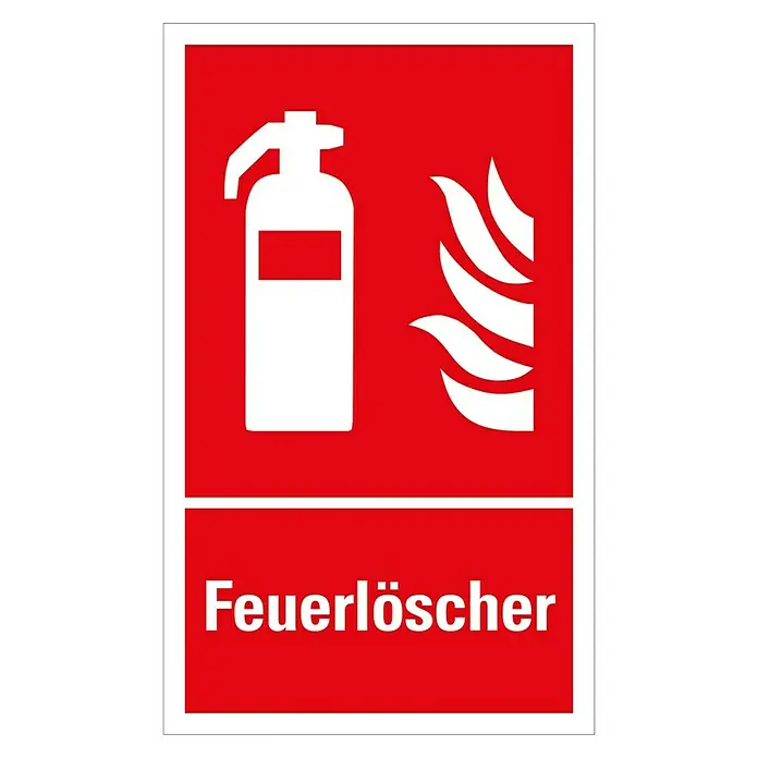 Pickup Brandschutzschild - Motiv: Feuerlöscher, L x B: 33 x 20 cm - Draufsicht