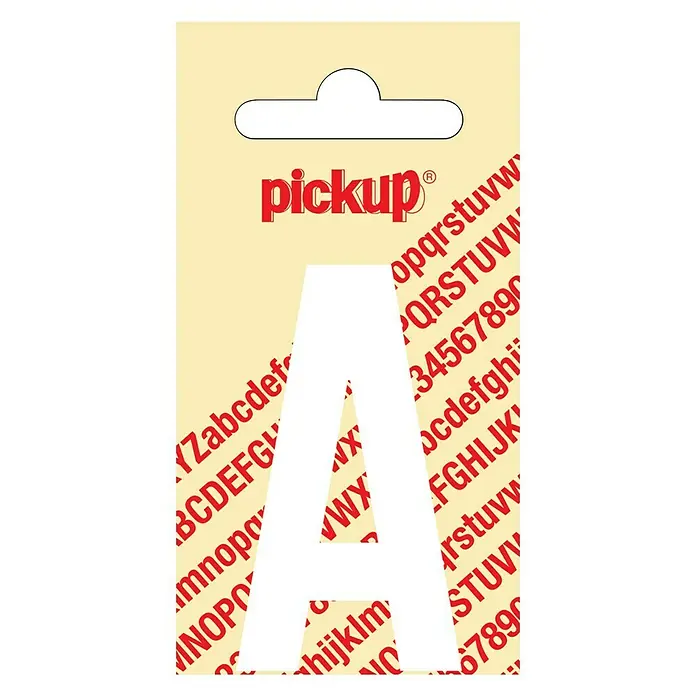 Pickup Naljepnica - Motiv: A, Bijele boje, Visina: 60 mm