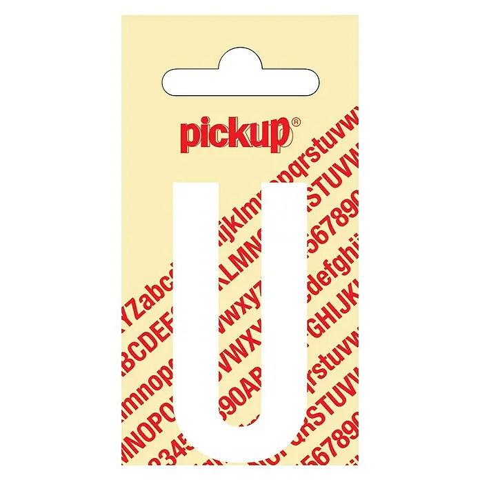 Pickup Naljepnica - Motiv: U, Bijele boje, Visina: 60 mm