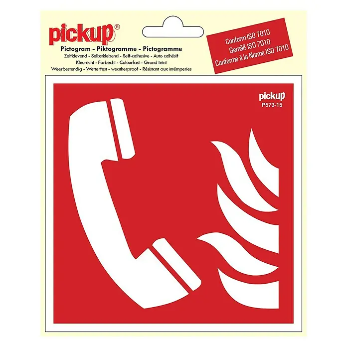 Pickup Naljepnica - D x Š: 15 x 15 cm, Požarni telefon