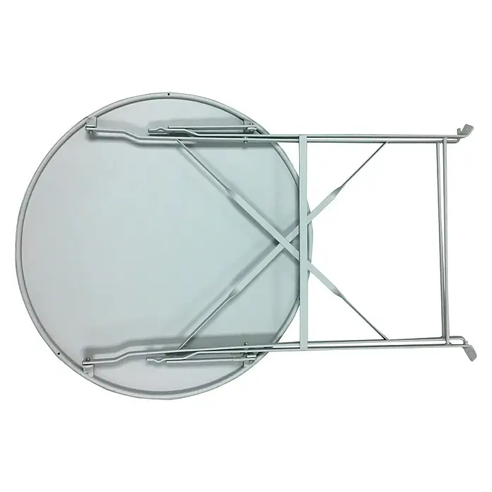 Sunfun Hannah Okrugli vrtni pomoćni stolić - Ø x V: 60 x 71 cm, Čelik, Svijetlosive boje, Preklopno