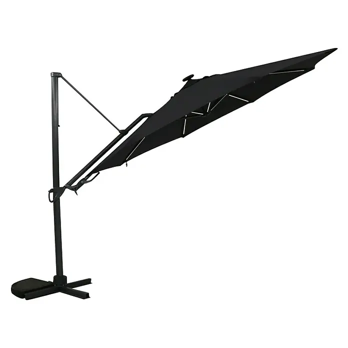 Sunfun Parasol con iluminación LED Kauai - Antracita, Diámetro: 350 cm - Vista de perfil derecho