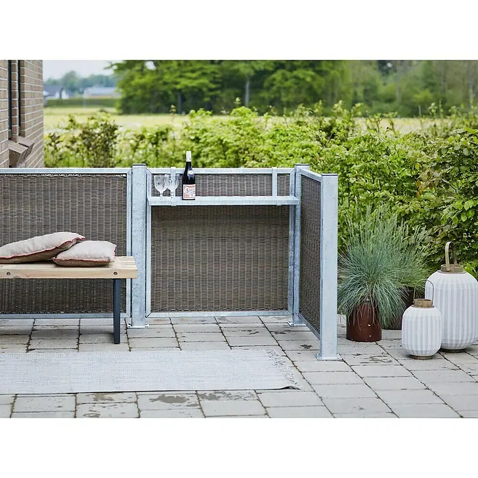 Plus Sichtschutzelement Cubic - 90 x 90 cm, Gerade, Polyrattan - Stimmungsaufnahme