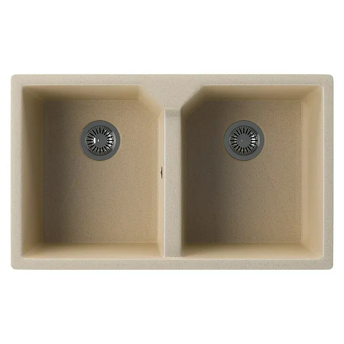 Atron Fregadero encastrable Berlín - 49,5 x 81,6 cm, Acrílico, Crema, Brillante