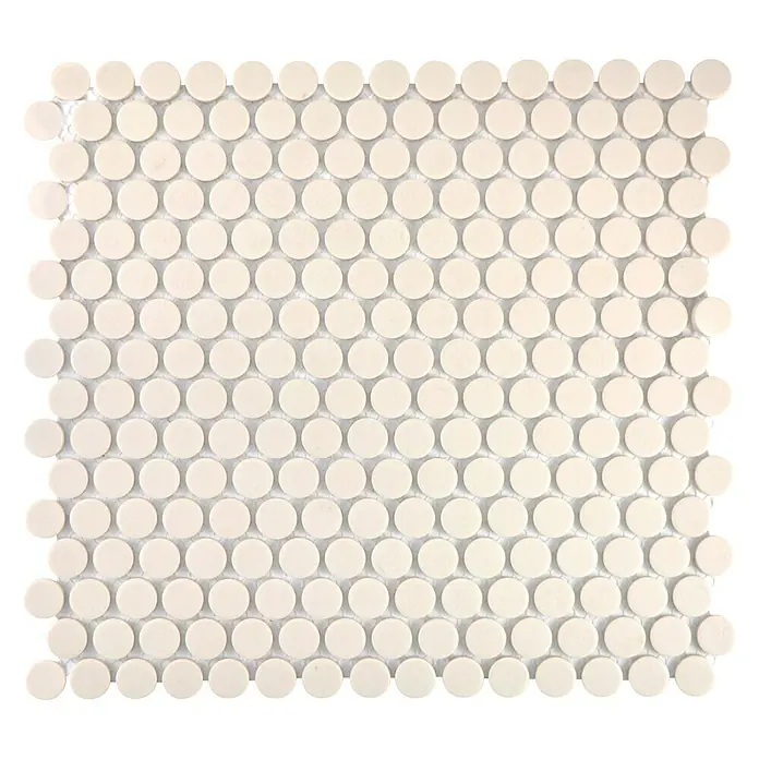 Mosaikfliese Knopf Uni CU K220 - 31,5 x 29,4 cm, Beige, Matt - Ansicht von oben