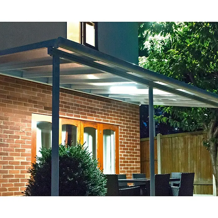 Terrassenüberdachung Tuscany LED - Tiefe: 3 m, B x H: 5,46 x 2,1 m, Anthrazitgrau