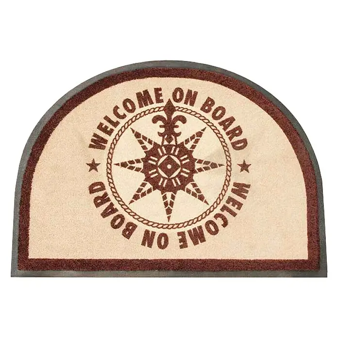 Marine Business Welcome on Board Alfombra media luna - Beige, L x An: 70 x 50 cm