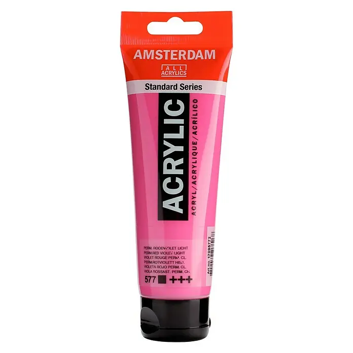 Talens Amsterdam Pintura acrílica Standard - Violeta rojo permanente claro, 120 ml, Tubo