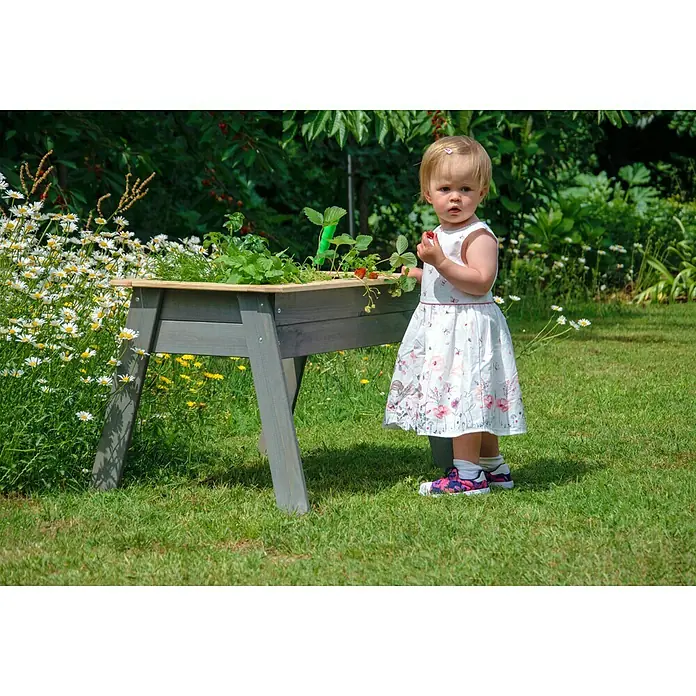 Dobar Hochbeet für Kinder - 78 x 60 x 50 cm, Holz, Grau - Stimmungsaufnahme