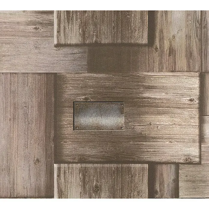 Lutèce Authentic Walls Papiertapete Holz - Braun/Beige, Holzoptik, 10,05 x 0,53 m - Detailaufnahme