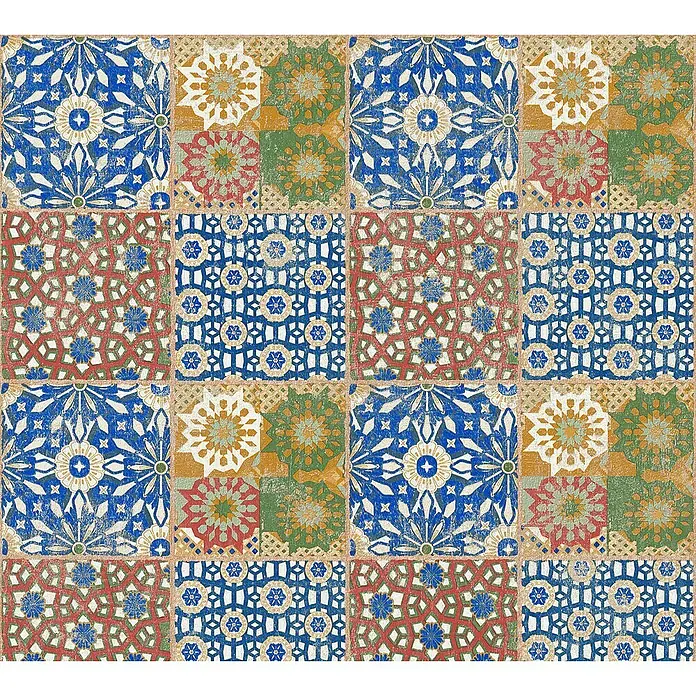 AS Creation Il Decoro Vliestapete - Bunt, Fliesenoptik, 10,05 x 0,53 m - Detailaufnahme