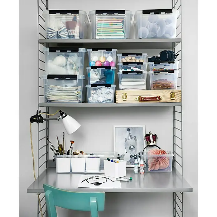 SmartStore Aufbewahrungsbox Classic - L x B x H: 21 x 17 x 6 cm, Kunststoff, Transparent - Stimmungsaufnahme