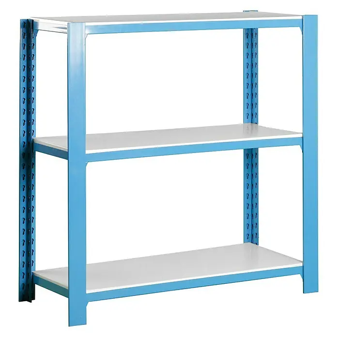 Simonrack Simonoffice Estantería para archivadores Offliclick Metal Inicial - L x An x Al: 30 x 90 x 100 cm, Capacidad de carga: 200 kg/balda, Número de baldas: 3 ud., Azul/Blanco