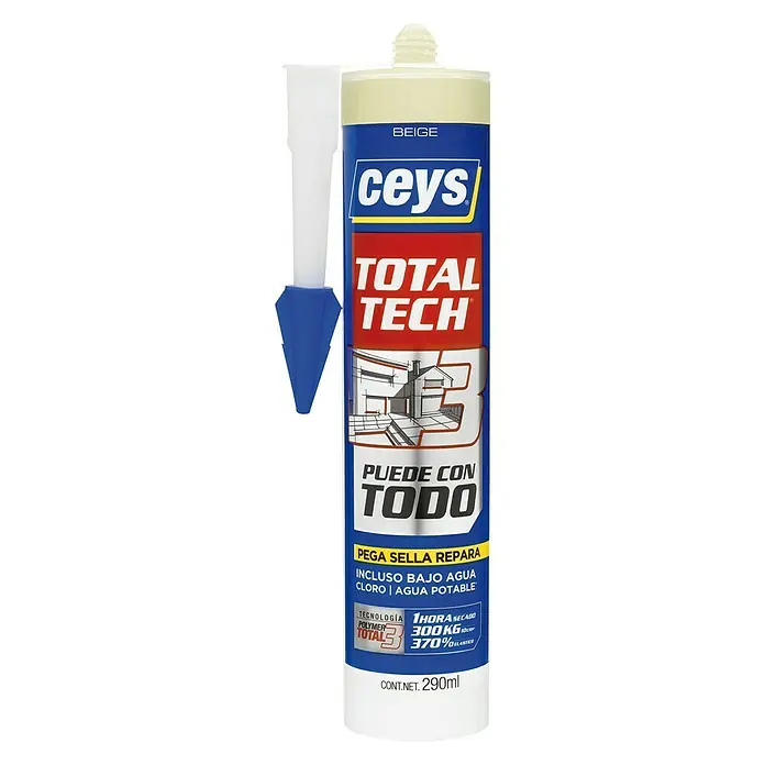 Ceys Adhesivo y sellador Total Tech - Beige, 290 ml