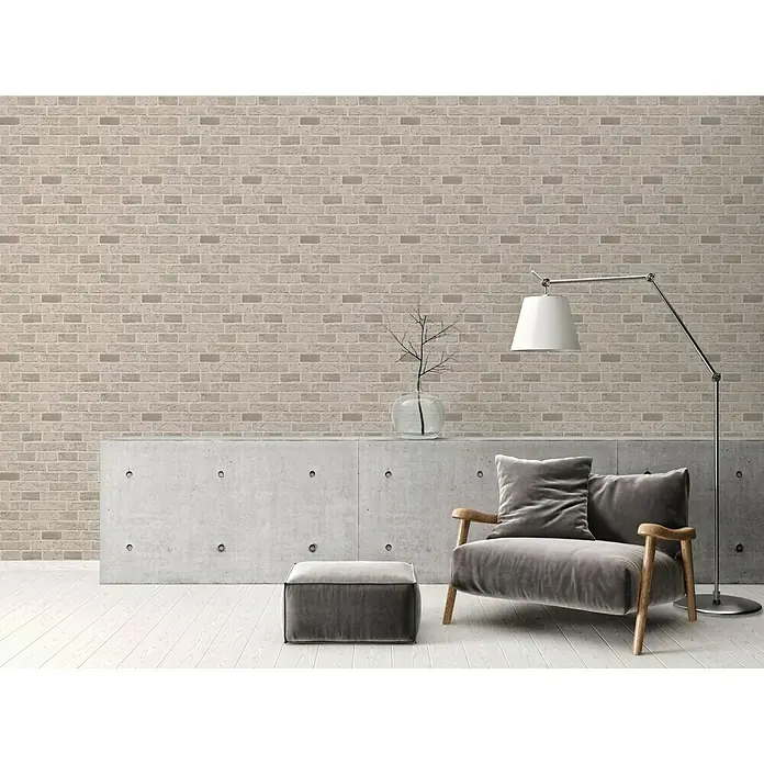 AS Creation Il Decoro Papiertapete Mauewerk - Taupe, Steinoptik, 10,05 x 0,53 m - Stimmungsaufnahme