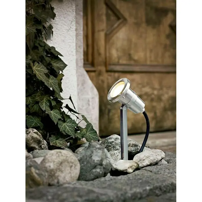 Eglo LED-Erdspießleuchte Nema - 5 W, Edelstahl, L x B x H: 11 x 8,5 x 24 cm