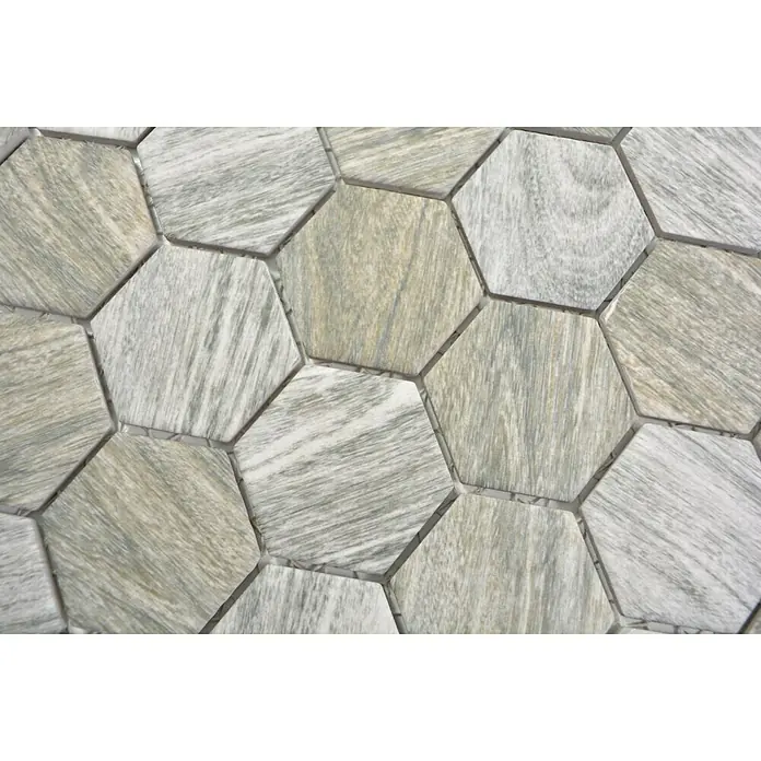 Mosaikfliese Hexagon HX CURIO HG - 32,5 x 28,1 cm, Grau, Matt - Detailaufnahme