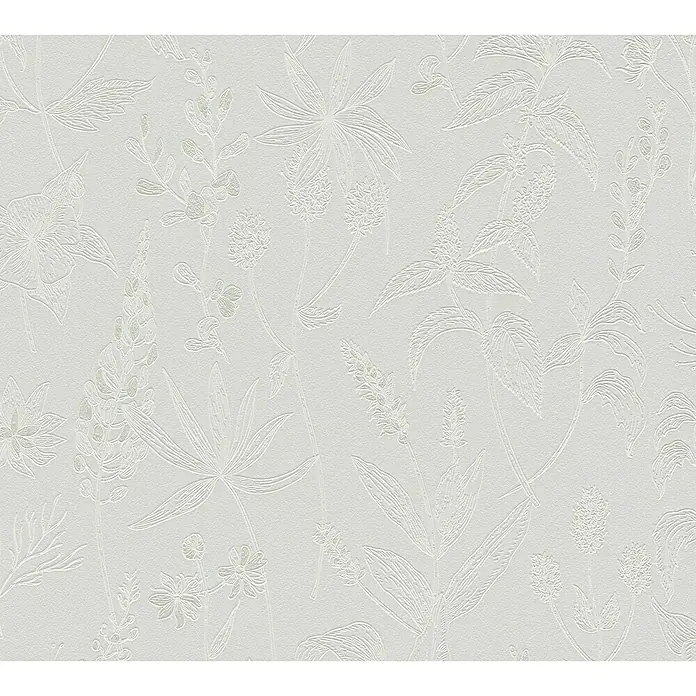 AS Creation Trendwall Vliestapete Blütengräser - Grau/Beige, Floral, 10,05 x 0,53 m - Detailaufnahme