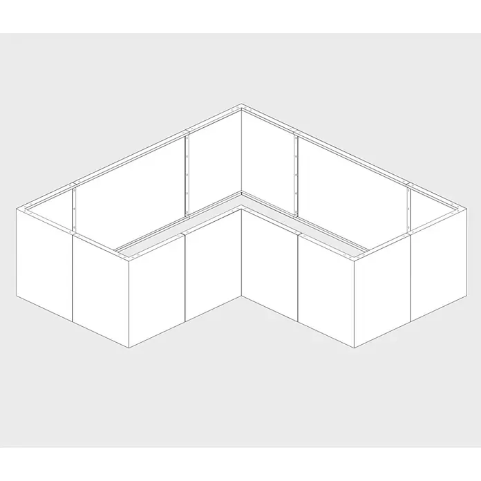 Palatino Hochbeet Urban L-Form - 200 x 200 x 70 cm, Cortenstahl